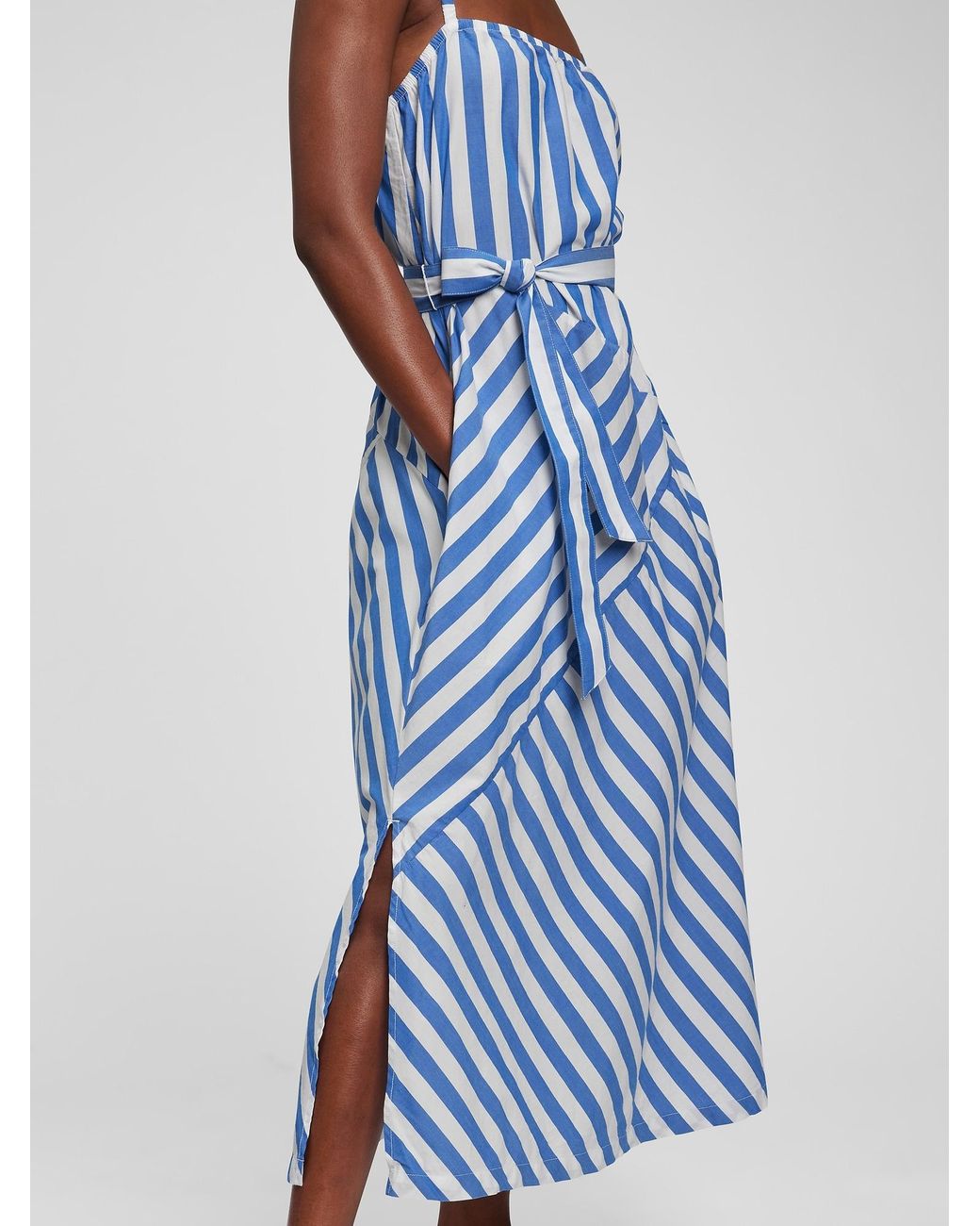 Gap Cotton Patchwork Midi Dress in Blue 