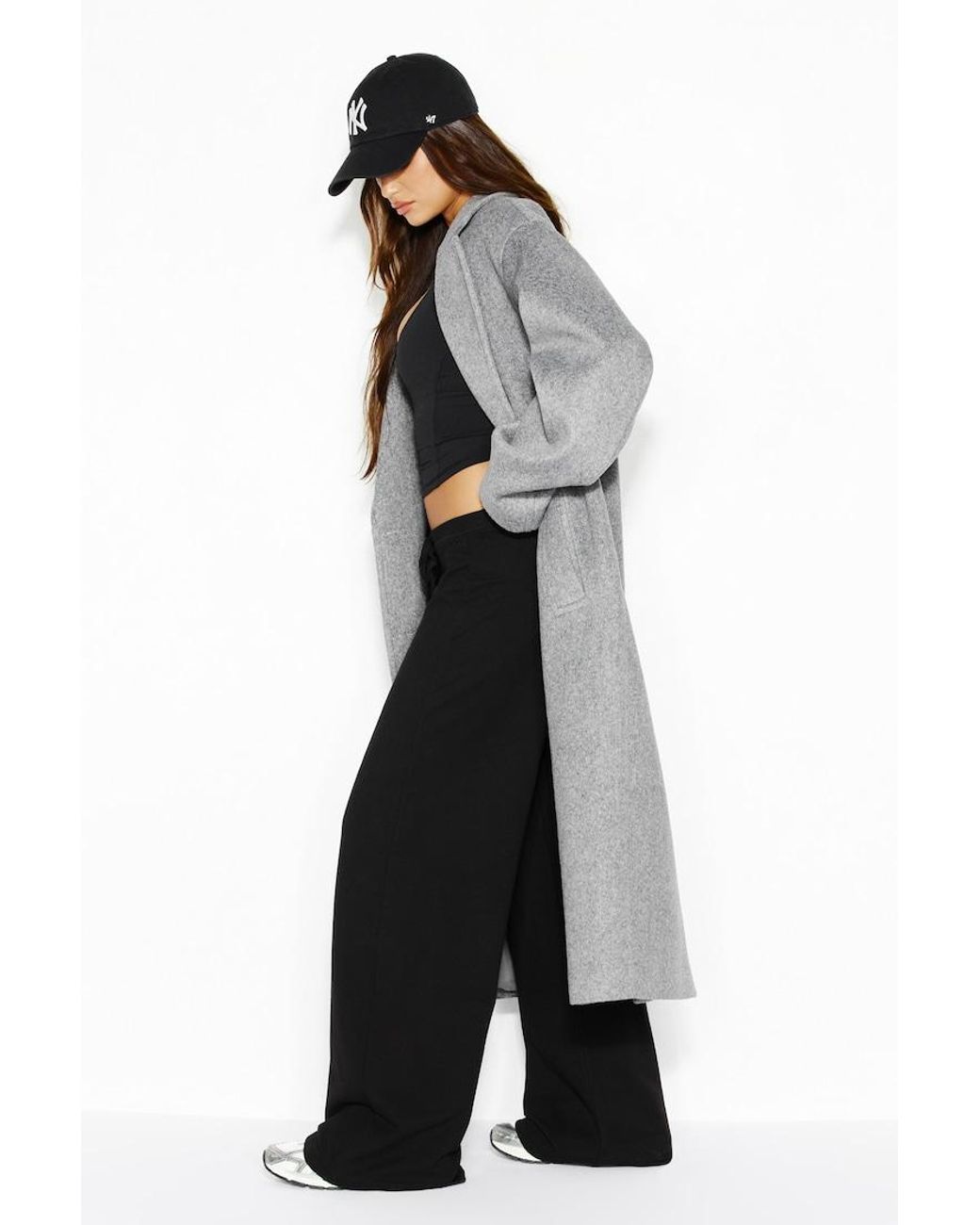 Garage Blue Long Wool Coat