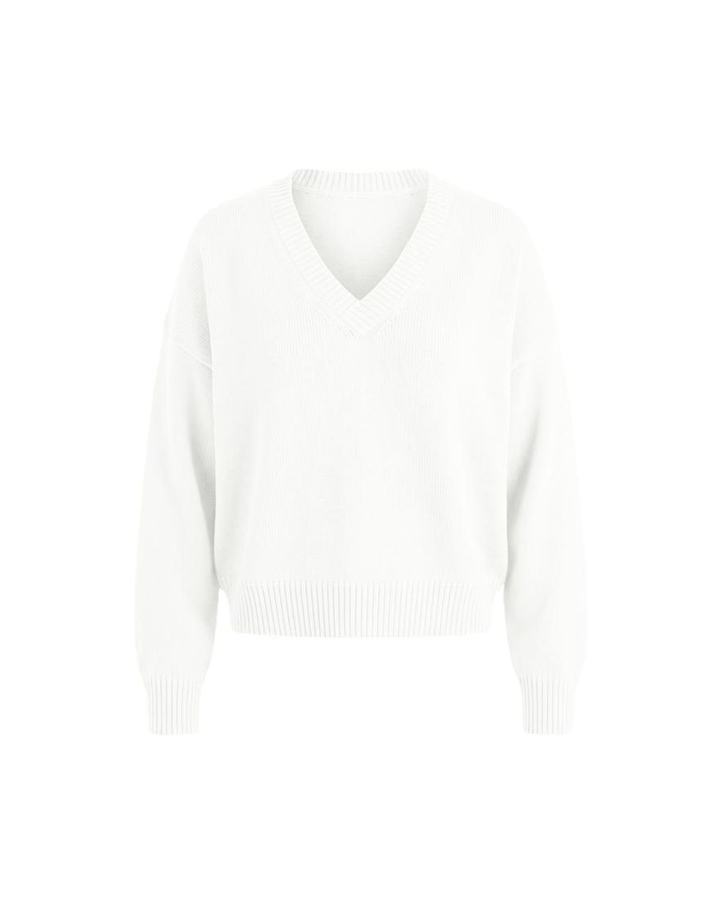 Garage White Throwover V-Neck Sweater
