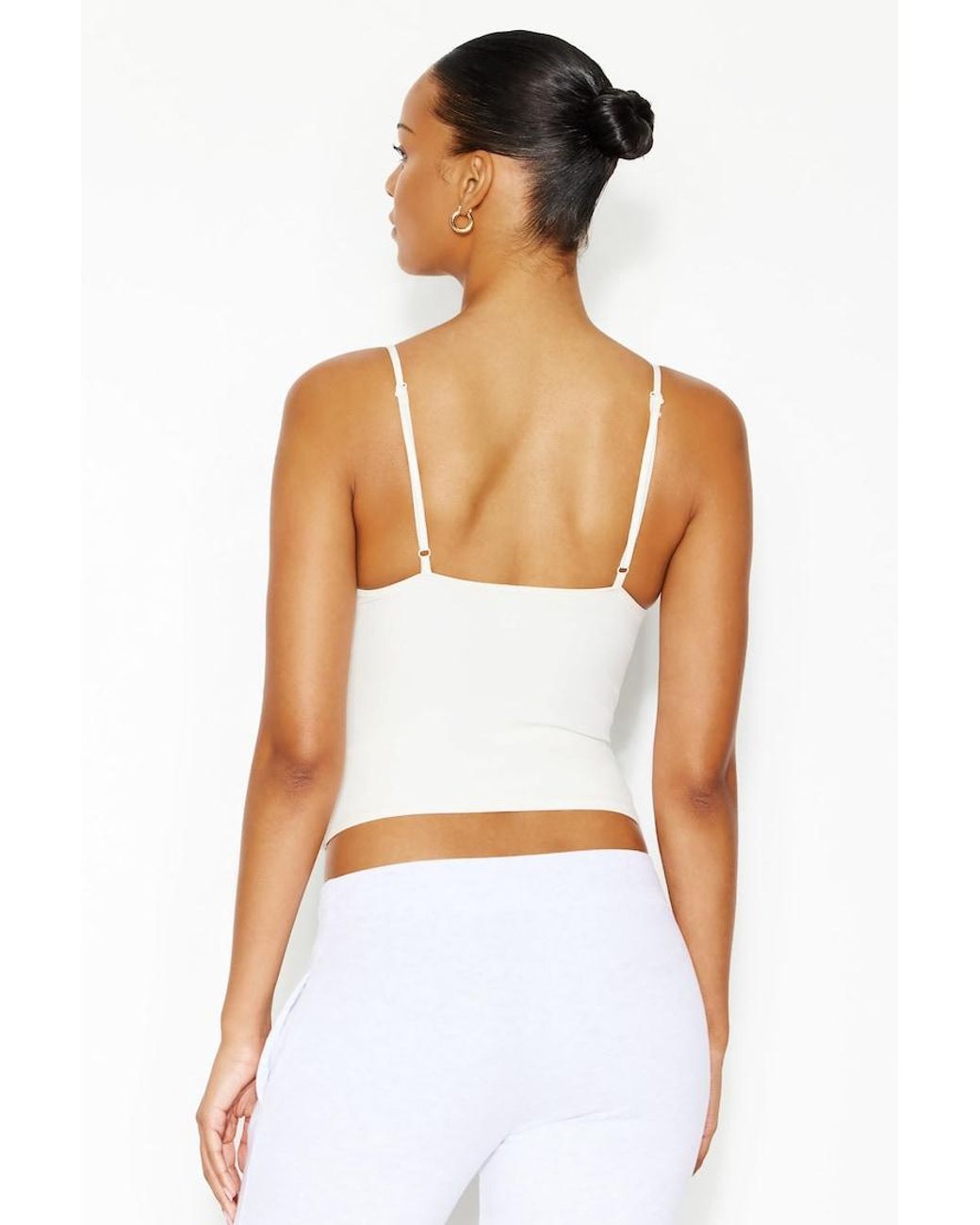 Garage White Active Plunge Cami Top
