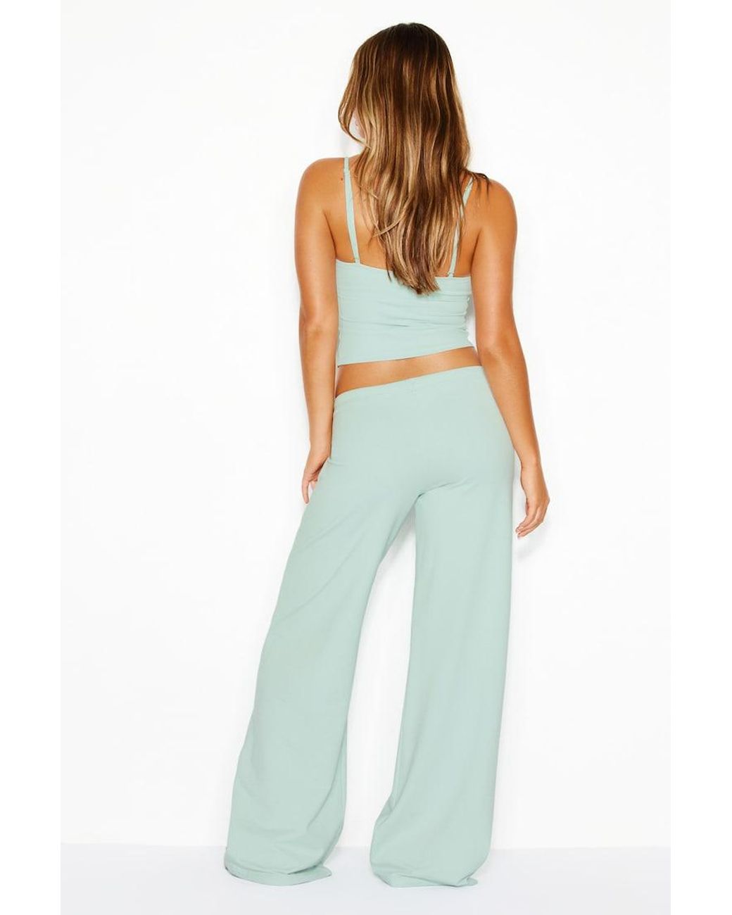 Garage Blue Stretchterry Wide Leg Pants