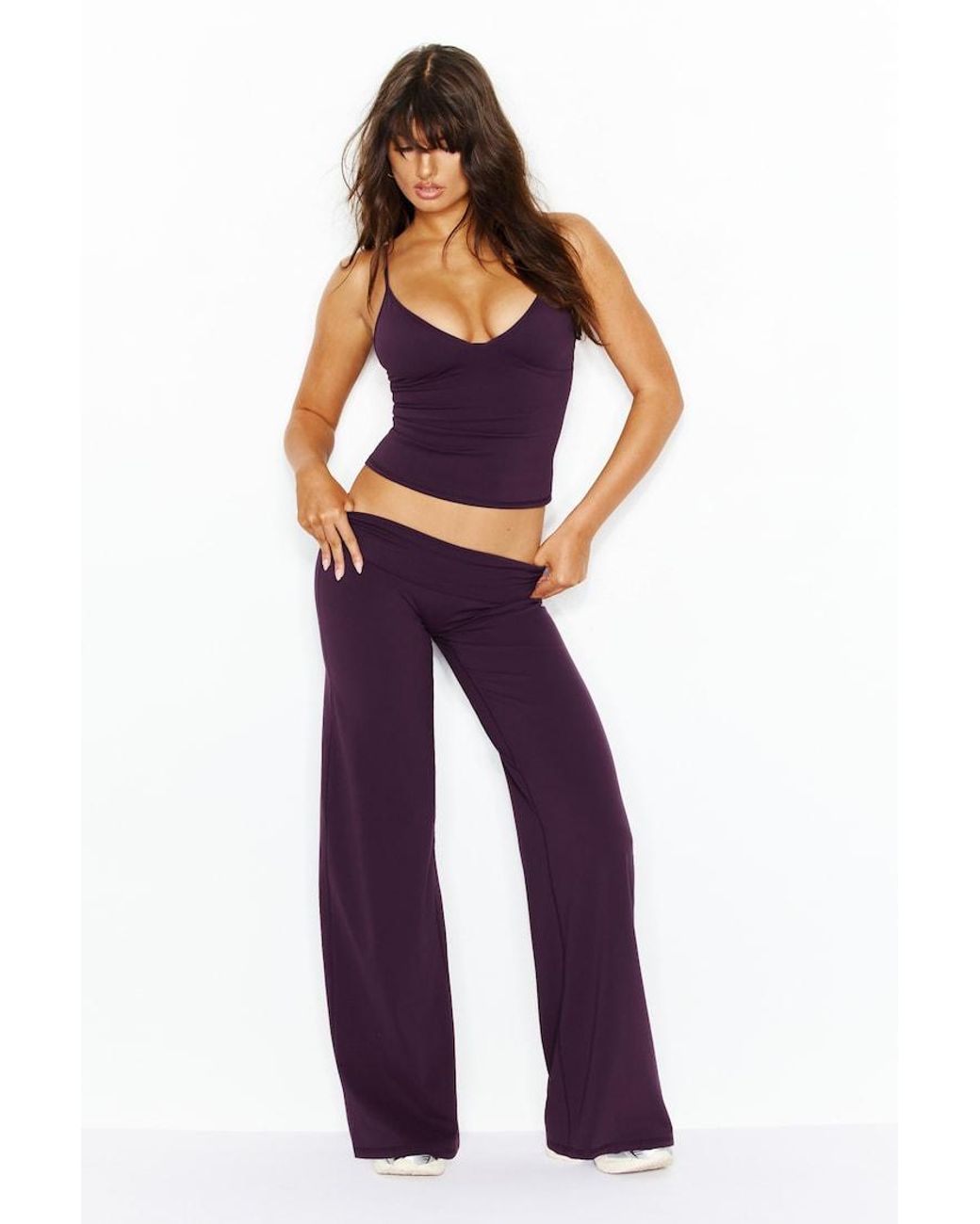 Garage Purple Active Plunge Cami Top