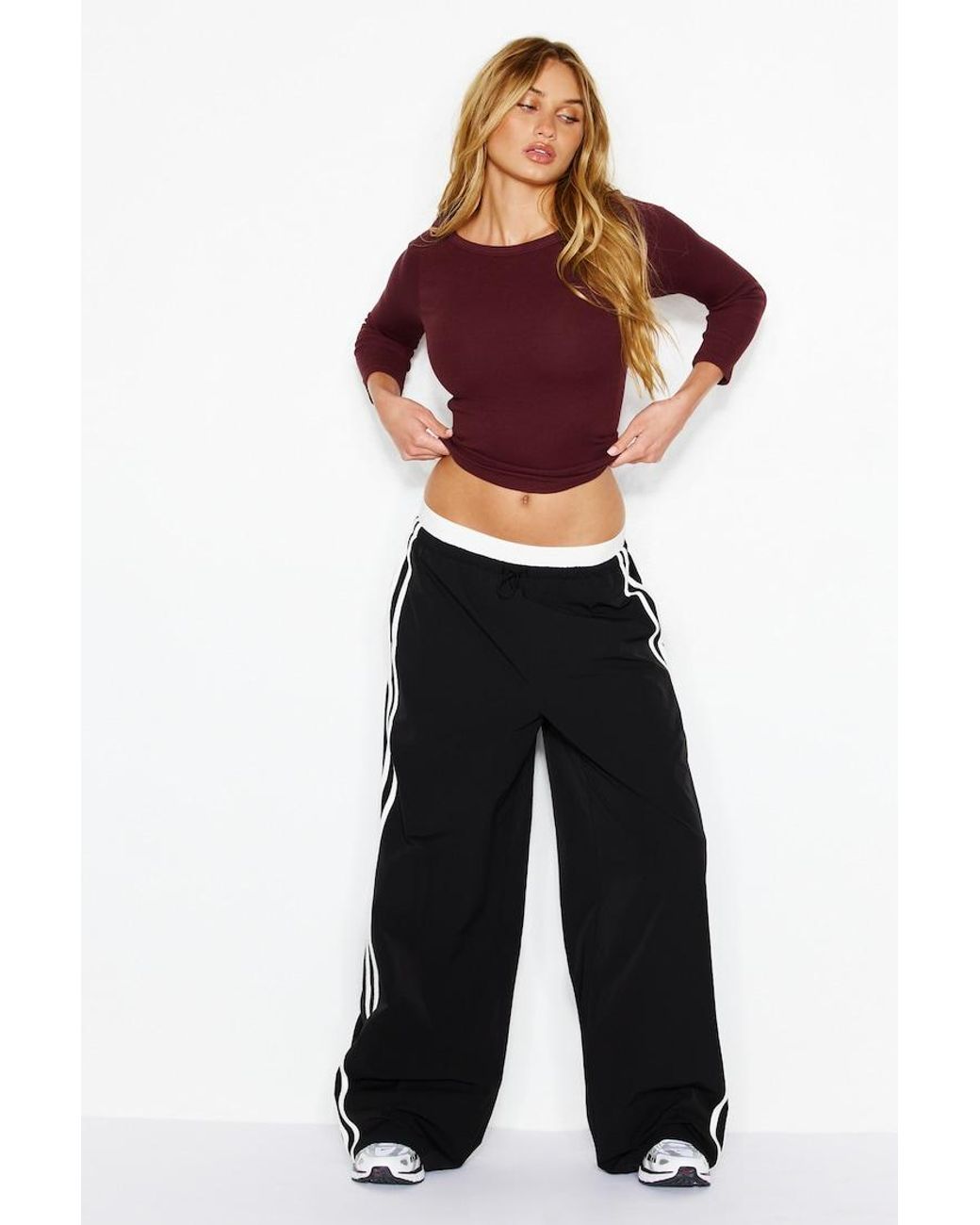 Garage Purple Snatchrib 3/4 Sleeve Top