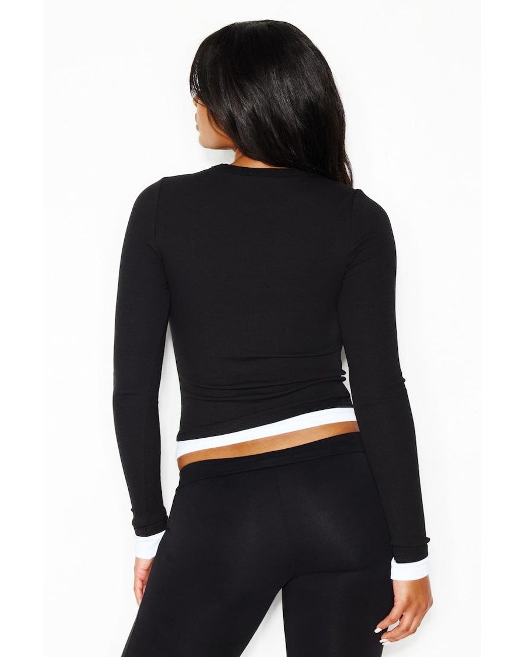 Garage Black Snatchrib Double Layer Longsleeve Top