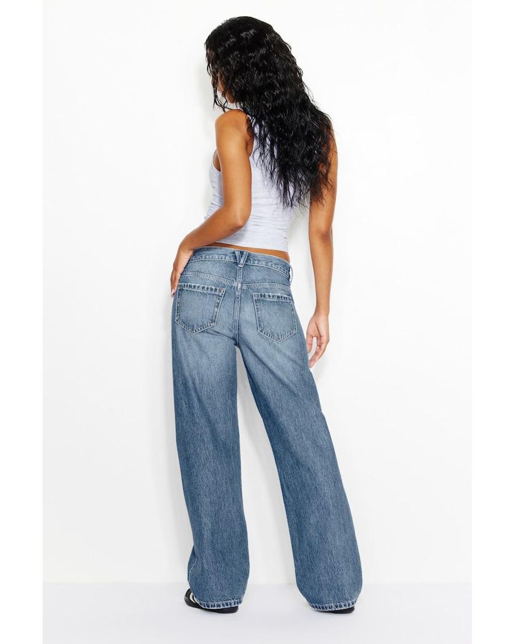 Garage Blue Low Rise Relaxed Jeans