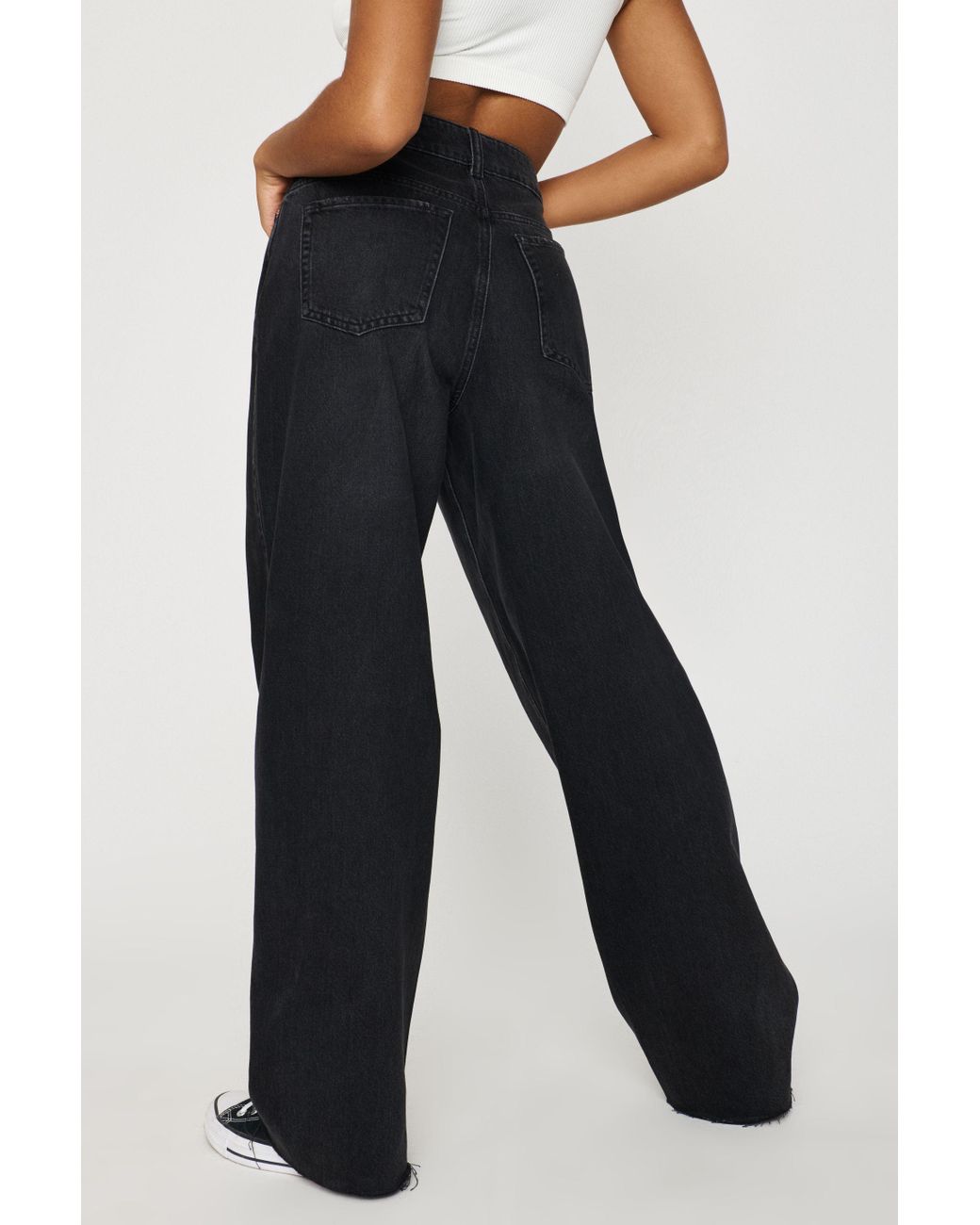 Garage High Rise Baggy Jeans in Black | Lyst