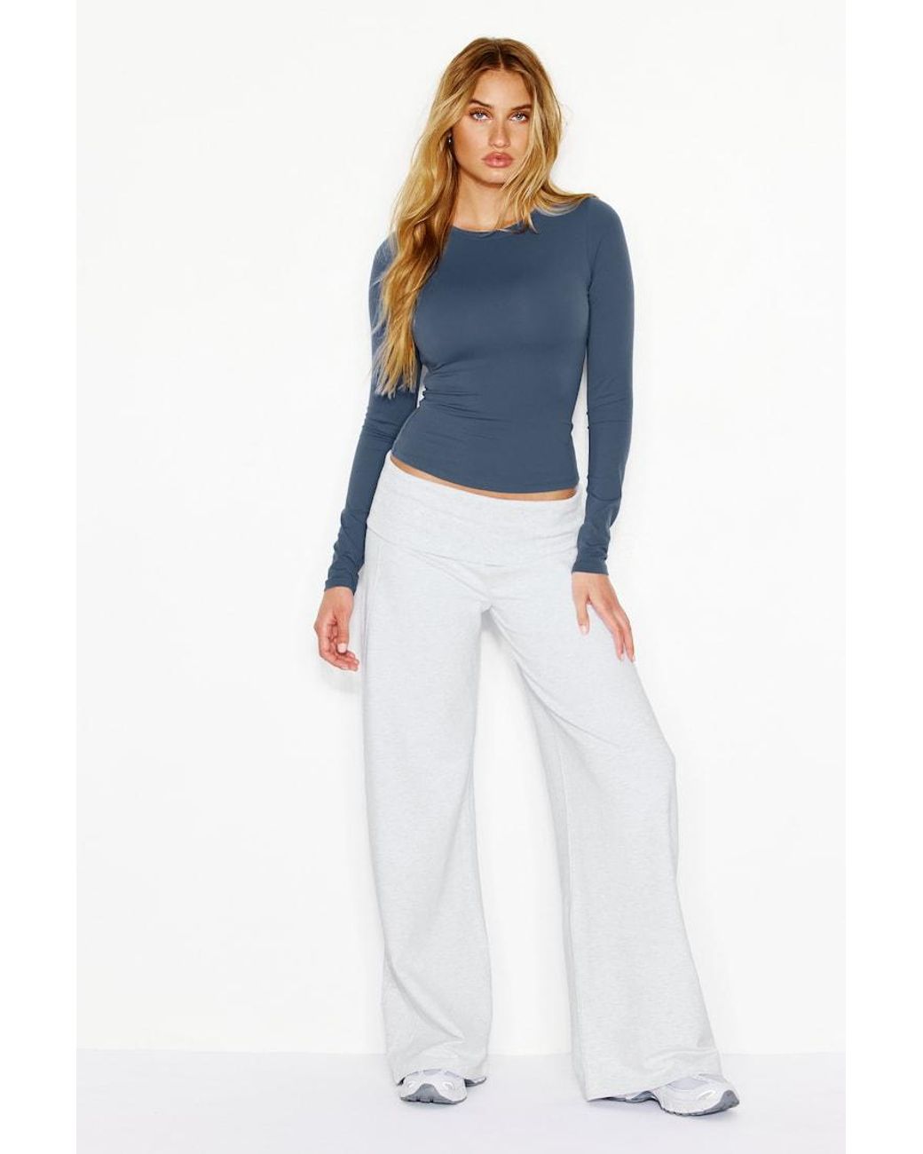 Garage Blue Sleek Crewneck Longsleeve Top