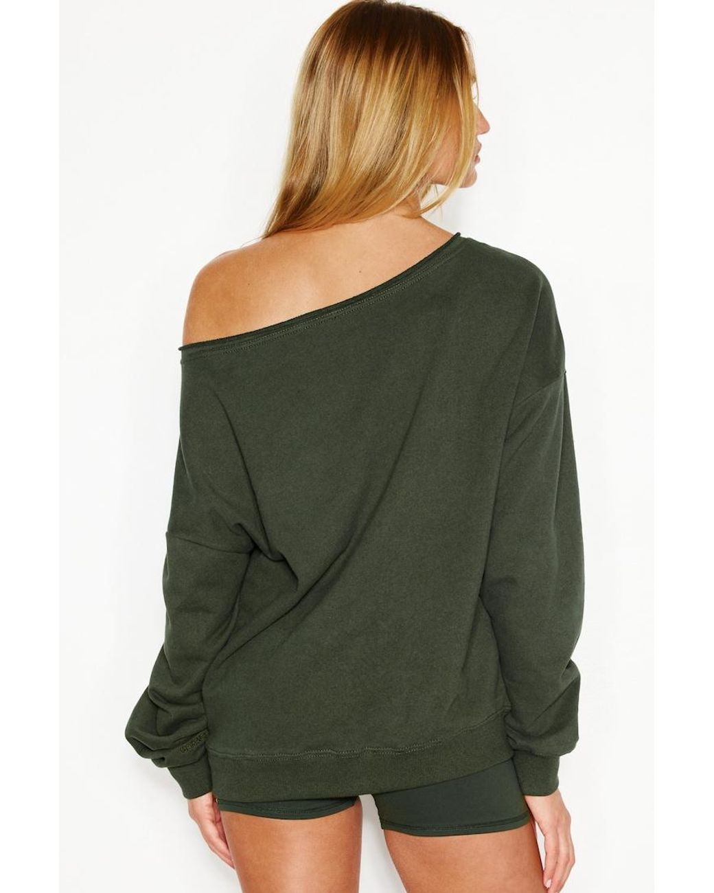 Garage Green Softterry Off Shoulder Sweatshirt