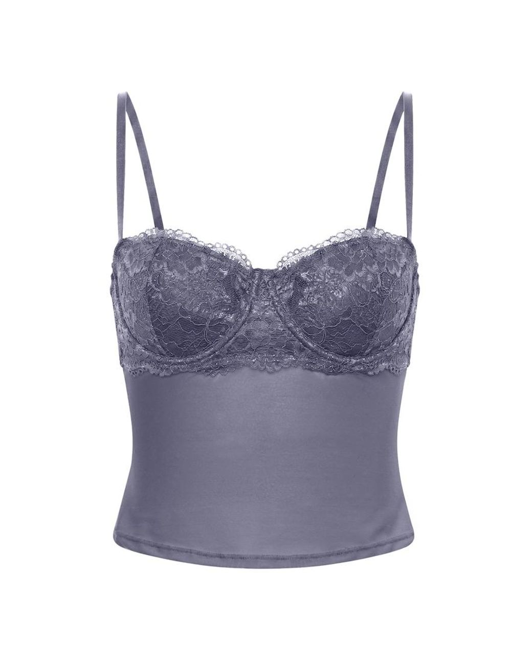 Garage Purple Sabrina Sheer Lace Corset Top