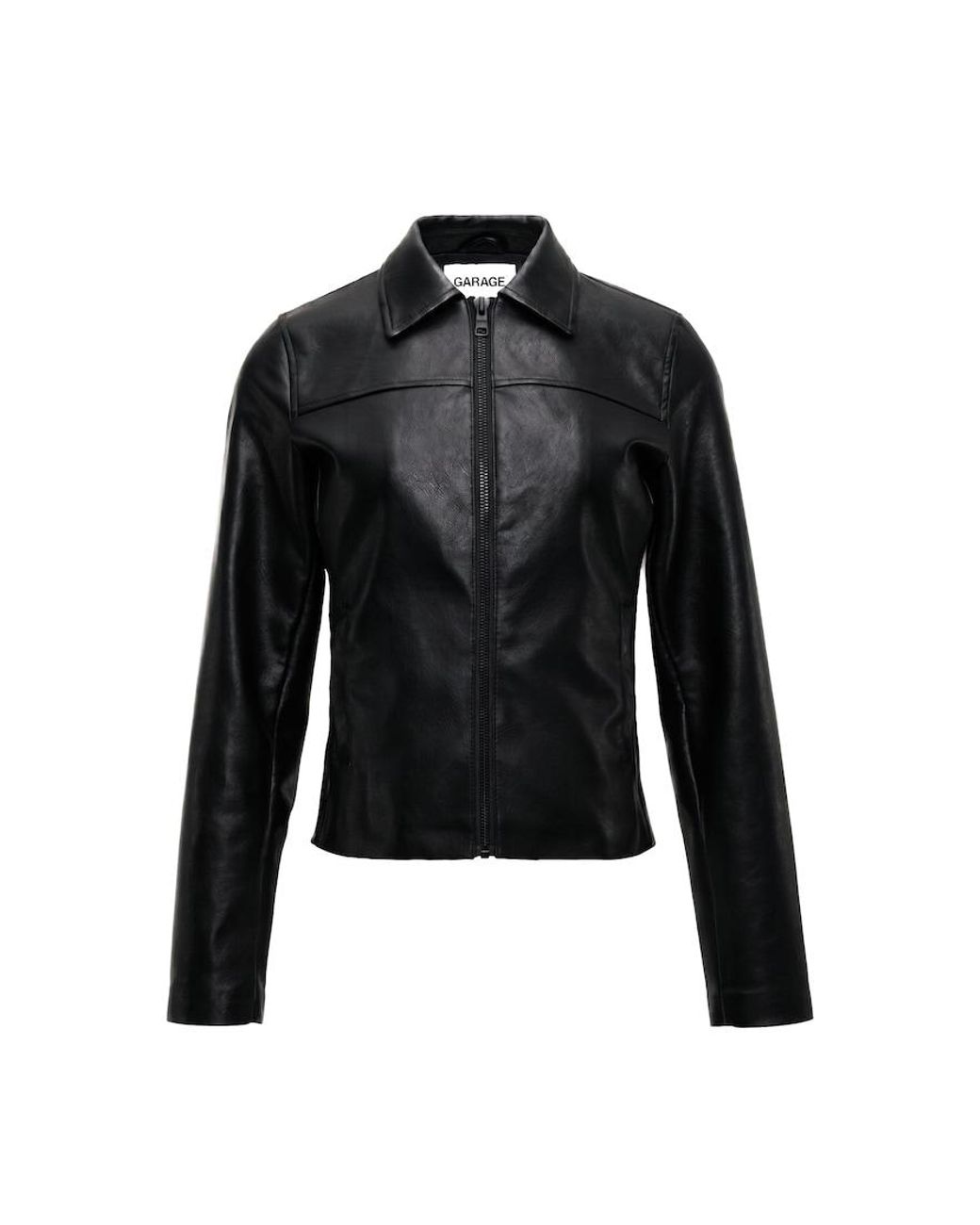 Garage Black Faux-Leather Worker Jacket