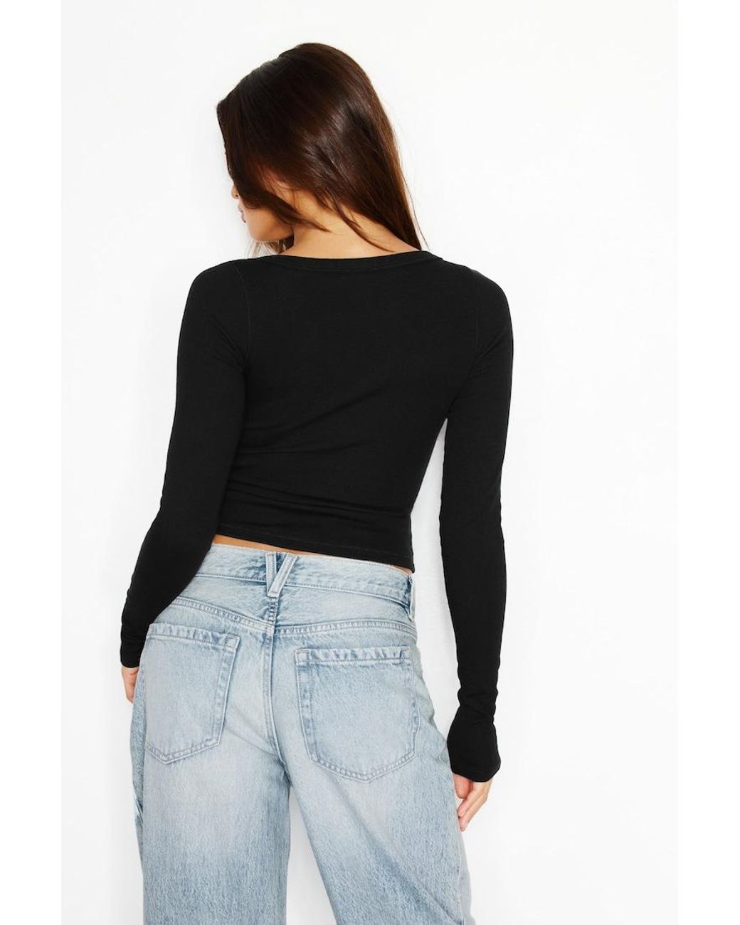 Garage Black Snatchrib Crossover Longsleeve Top