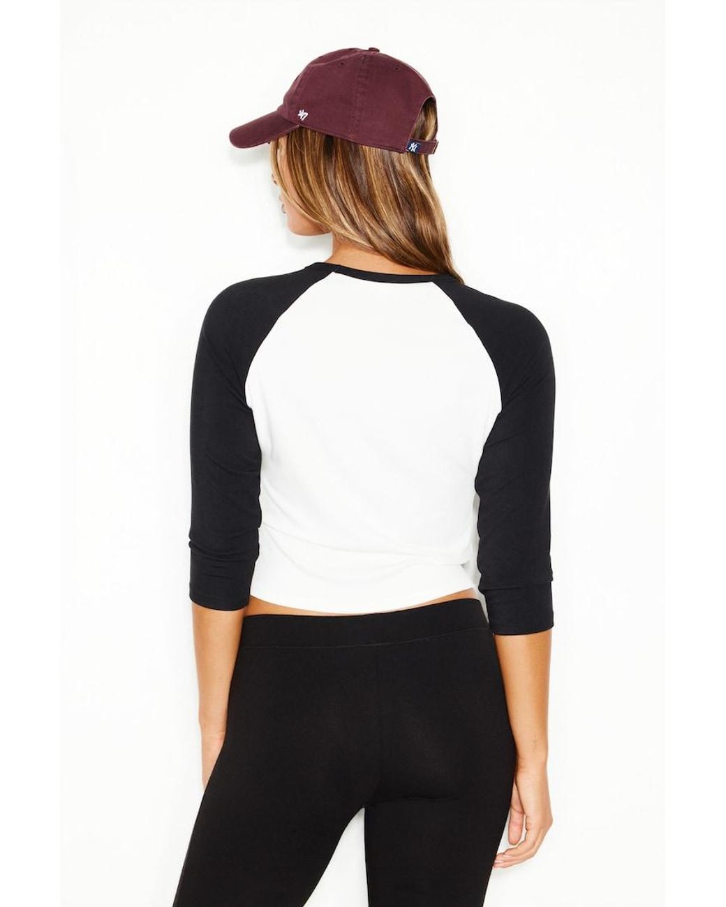 Garage Black Raglan Baseball 3/4 Sleeve Top