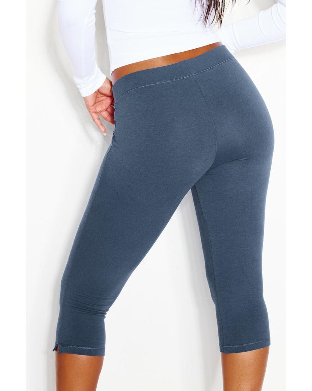 Garage Blue Stretchterry Capri Pants