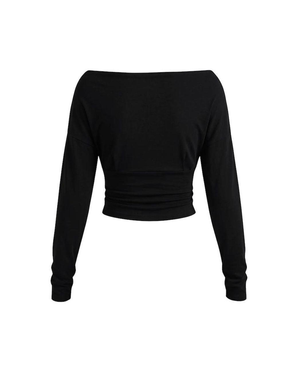 Garage Black Asymmetric Snatched Waist Long Sleeve Top