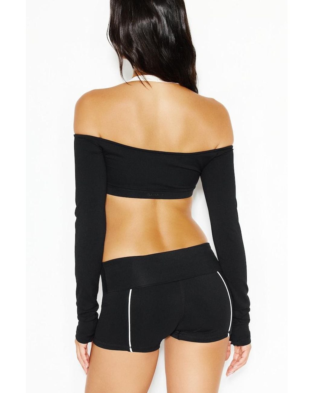 Garage Black Active Double Layer Micro Top