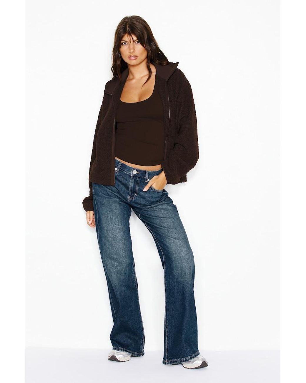 Garage Black Sherpa Full Zip Jacket