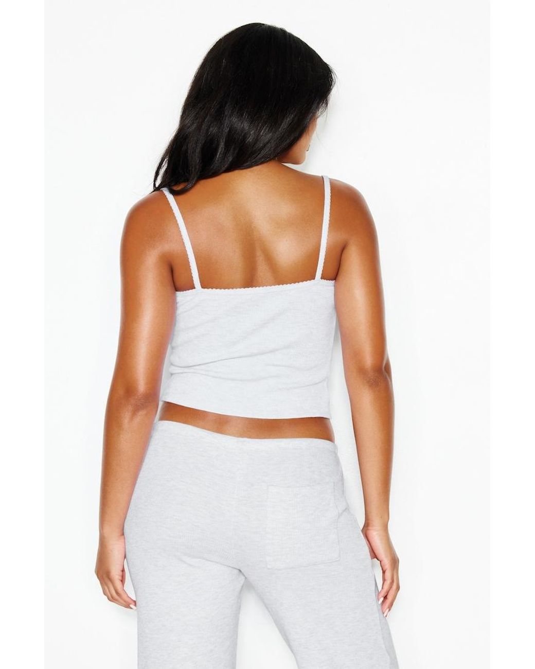 Garage White Waffle Cami Top