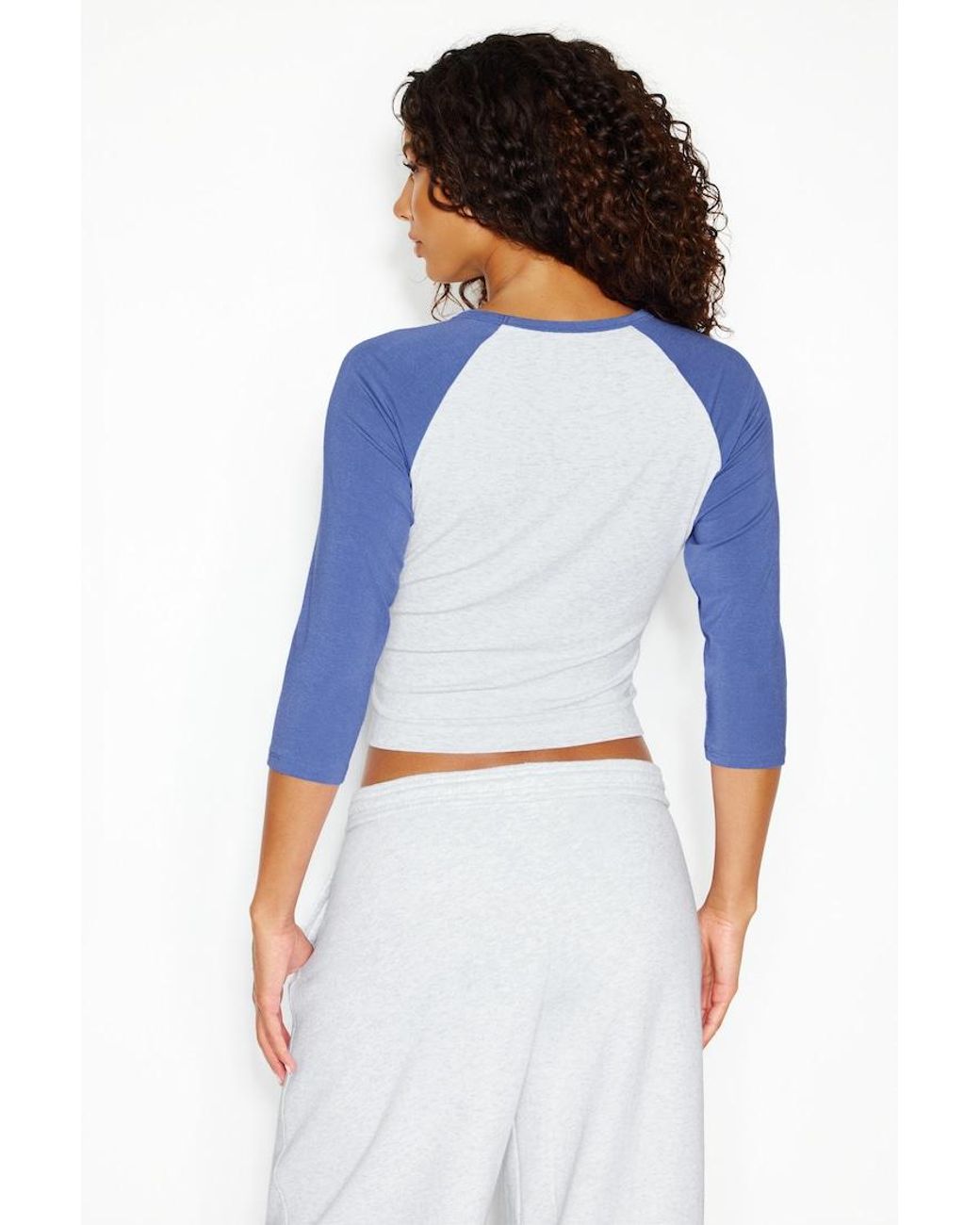 Garage Blue Raglan Baseball 3/4 Sleeve Top