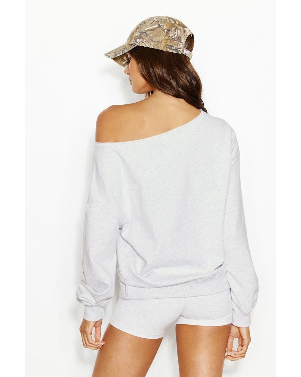 Garage White Softterry Off Shoulder Sweatshirt