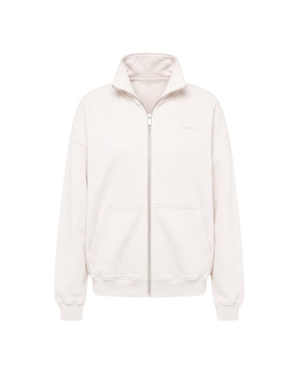 Garage White Ultrafleece Mockneck Full Zip Sweatshirt