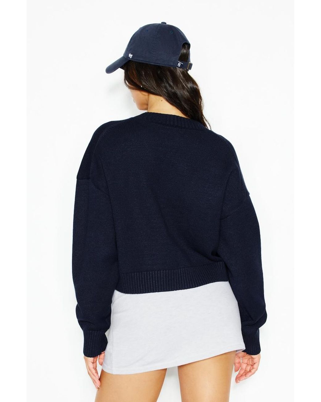 Garage Blue Throwover V-Neck Sweater