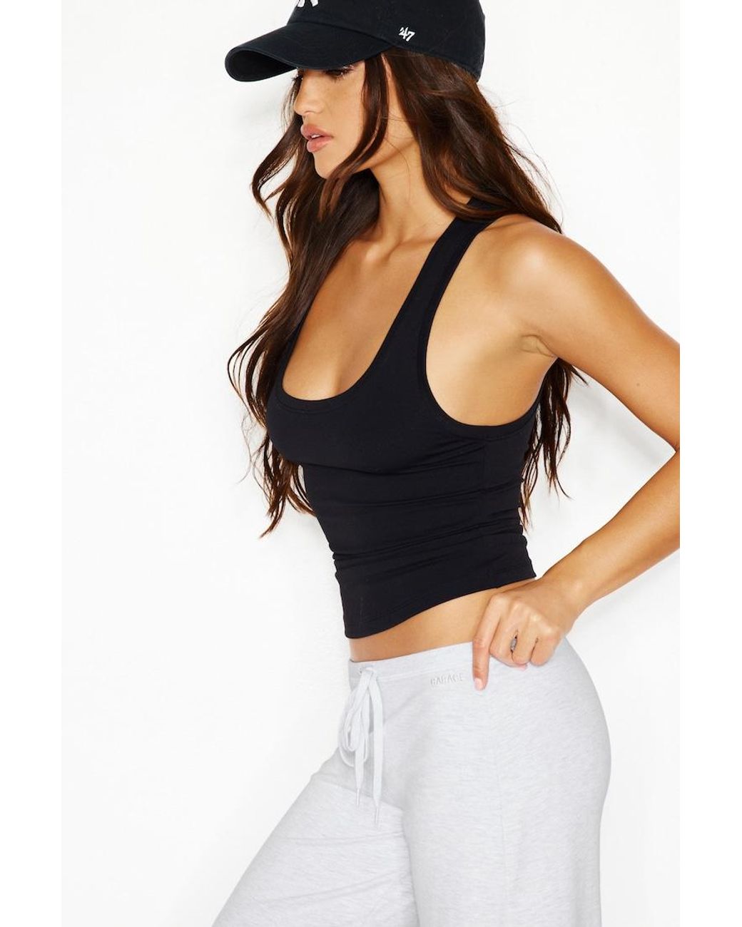 Garage Black Sleek Scoop Tank Top