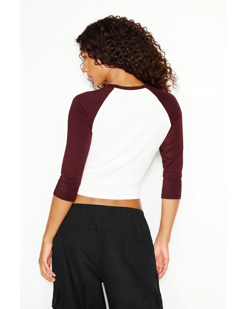 Garage Red Raglan Baseball 3/4 Sleeve Top