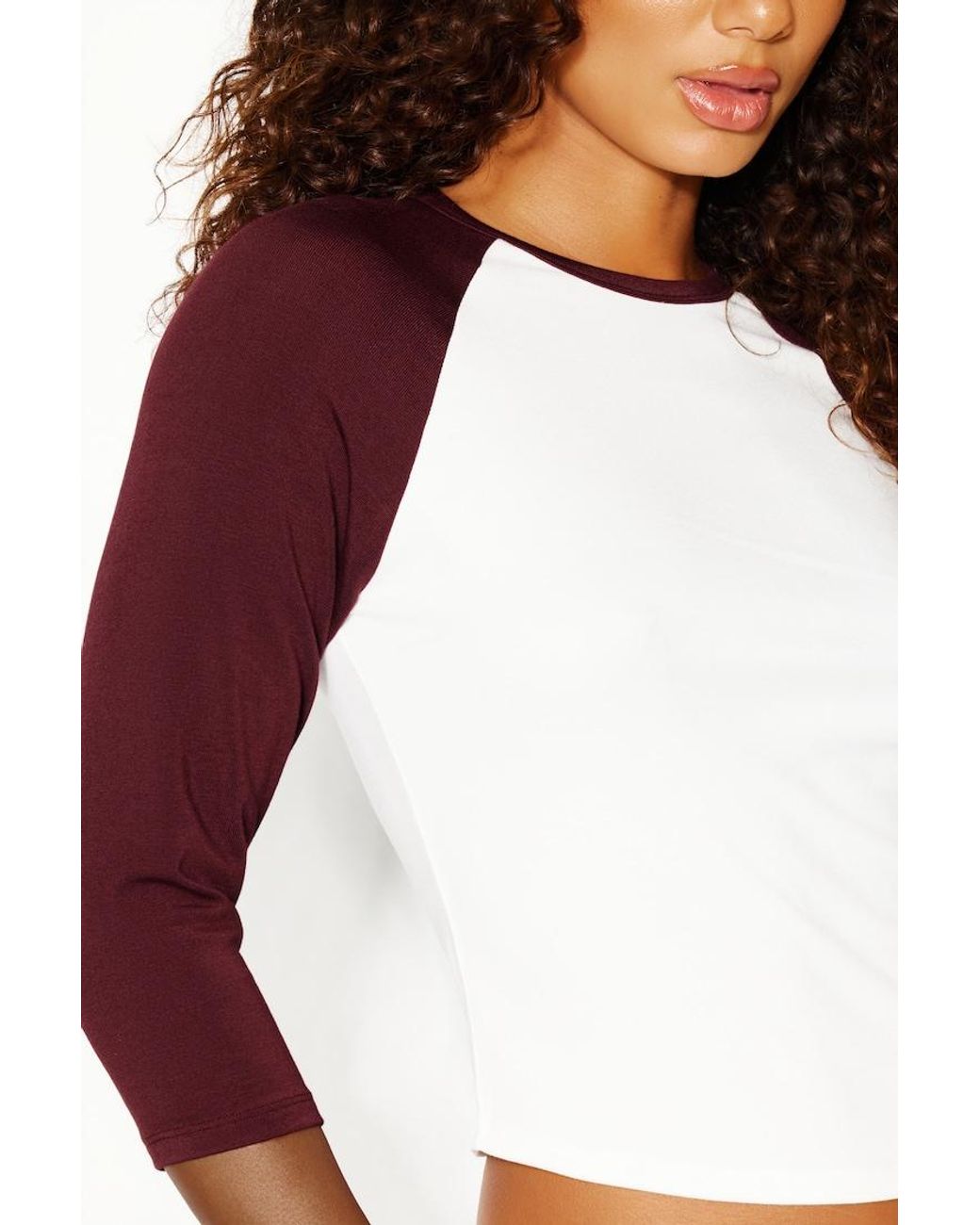 Garage Red Raglan Baseball 3/4 Sleeve Top