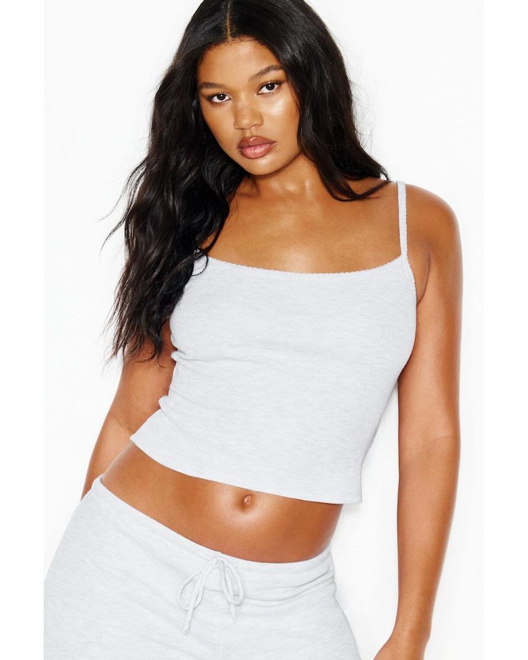 Garage White Waffle Cami Top