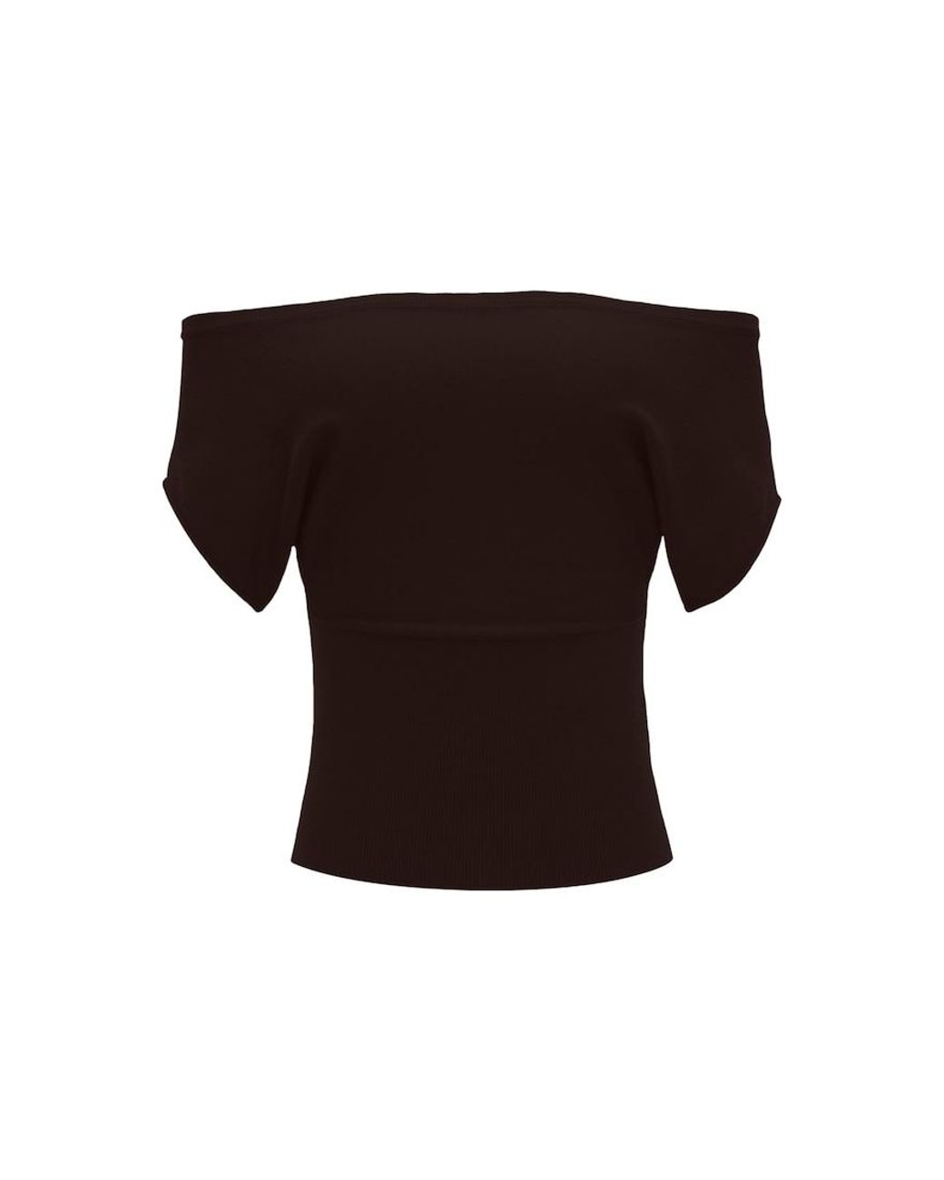Garage Black Off Shoulder Short Sleeve Cinch Waist Top