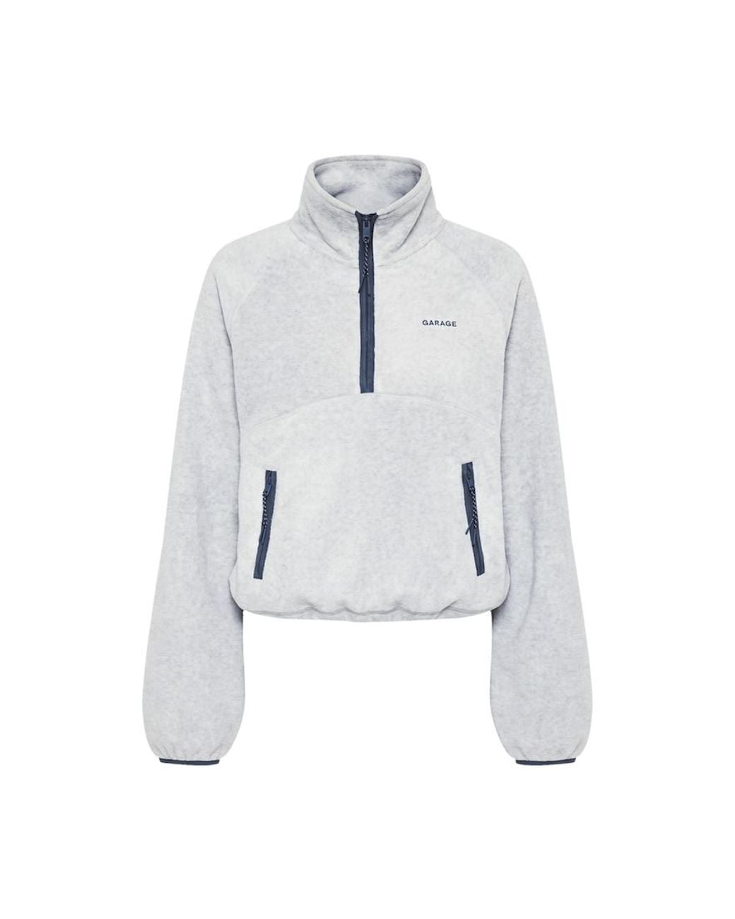 Garage White Half Zip Polar Fleece