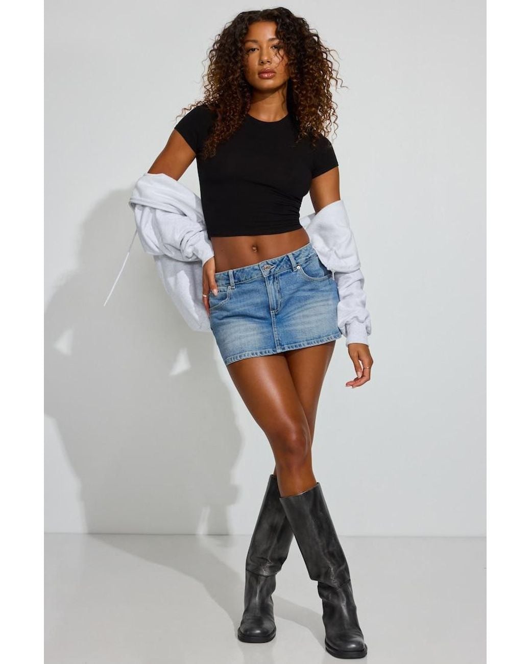 Garage Multicolor Denim Micro Skort