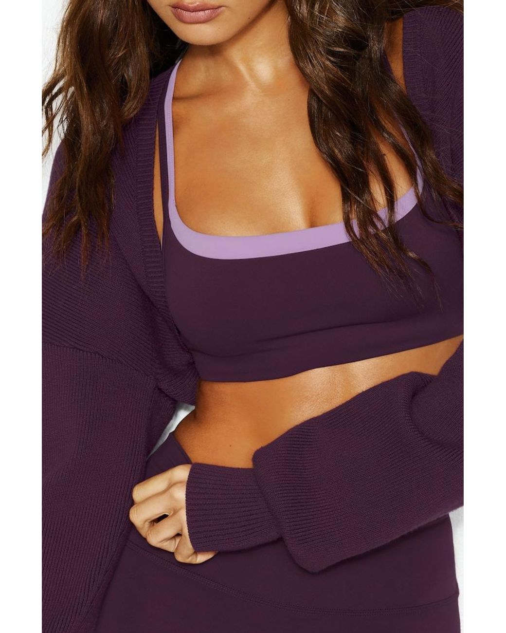 Garage Purple Long Sleeve Shrug Cardigan