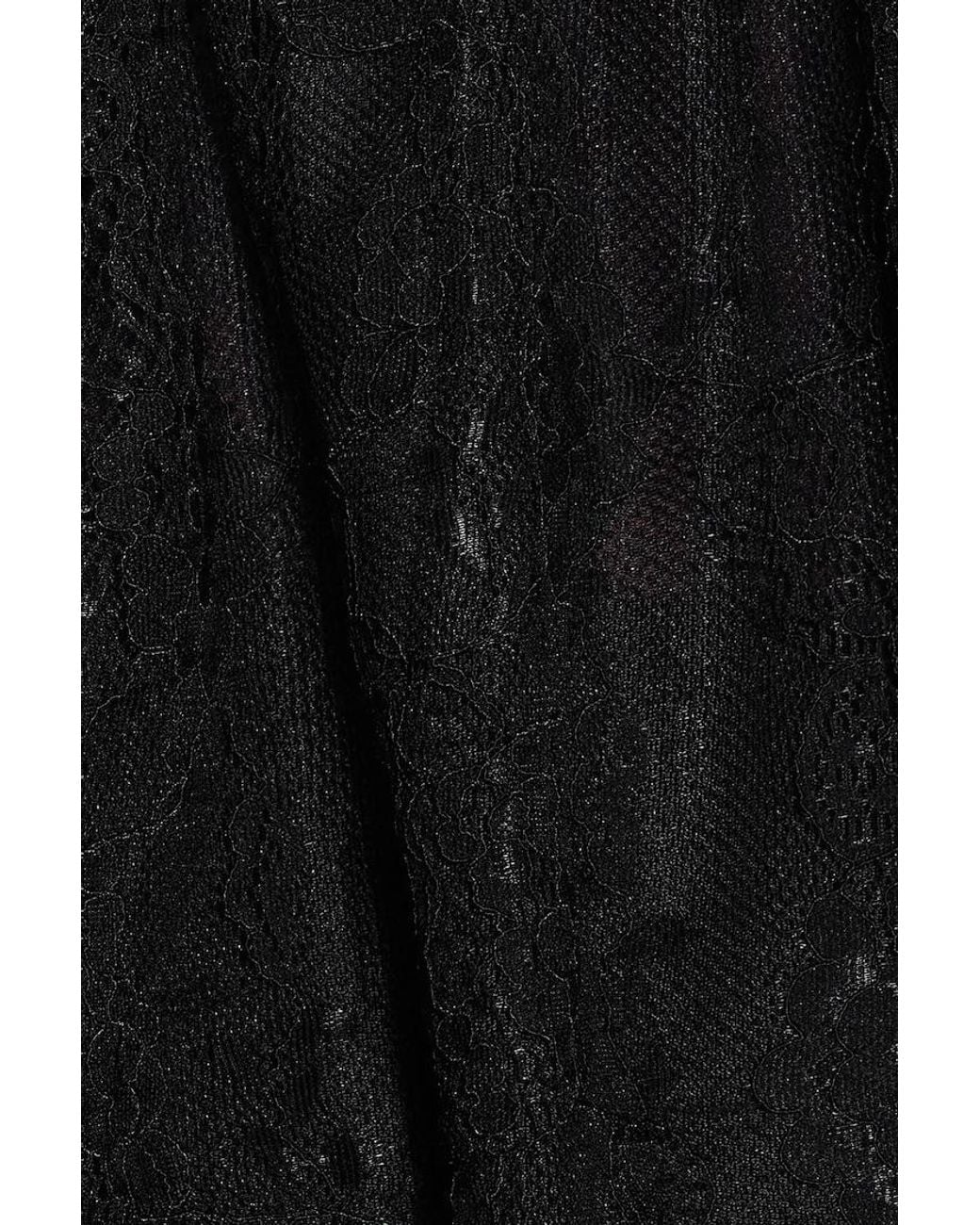 Garage Black Plunge Mixed Media Flyaway Top