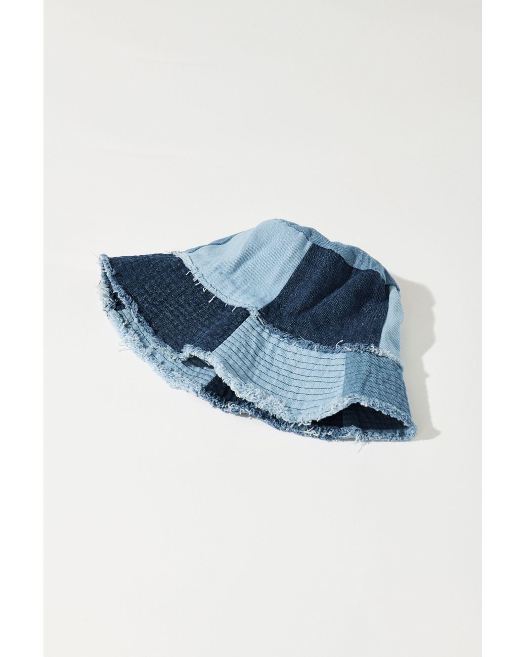 Garage Patchwork Denim Bucket Hat in 