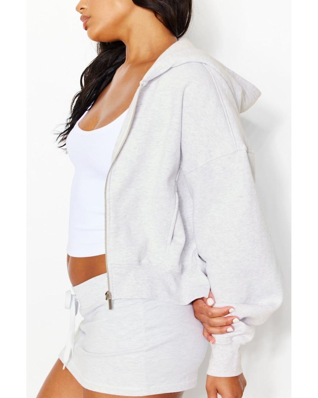 Garage White Ultrafleece Cocoon Zip Hoodie