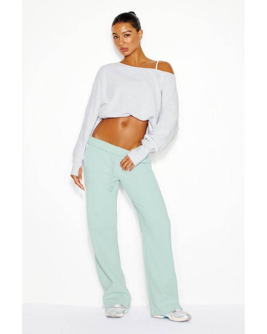 Garage White Softterry Off Shoulder Sweatshirt