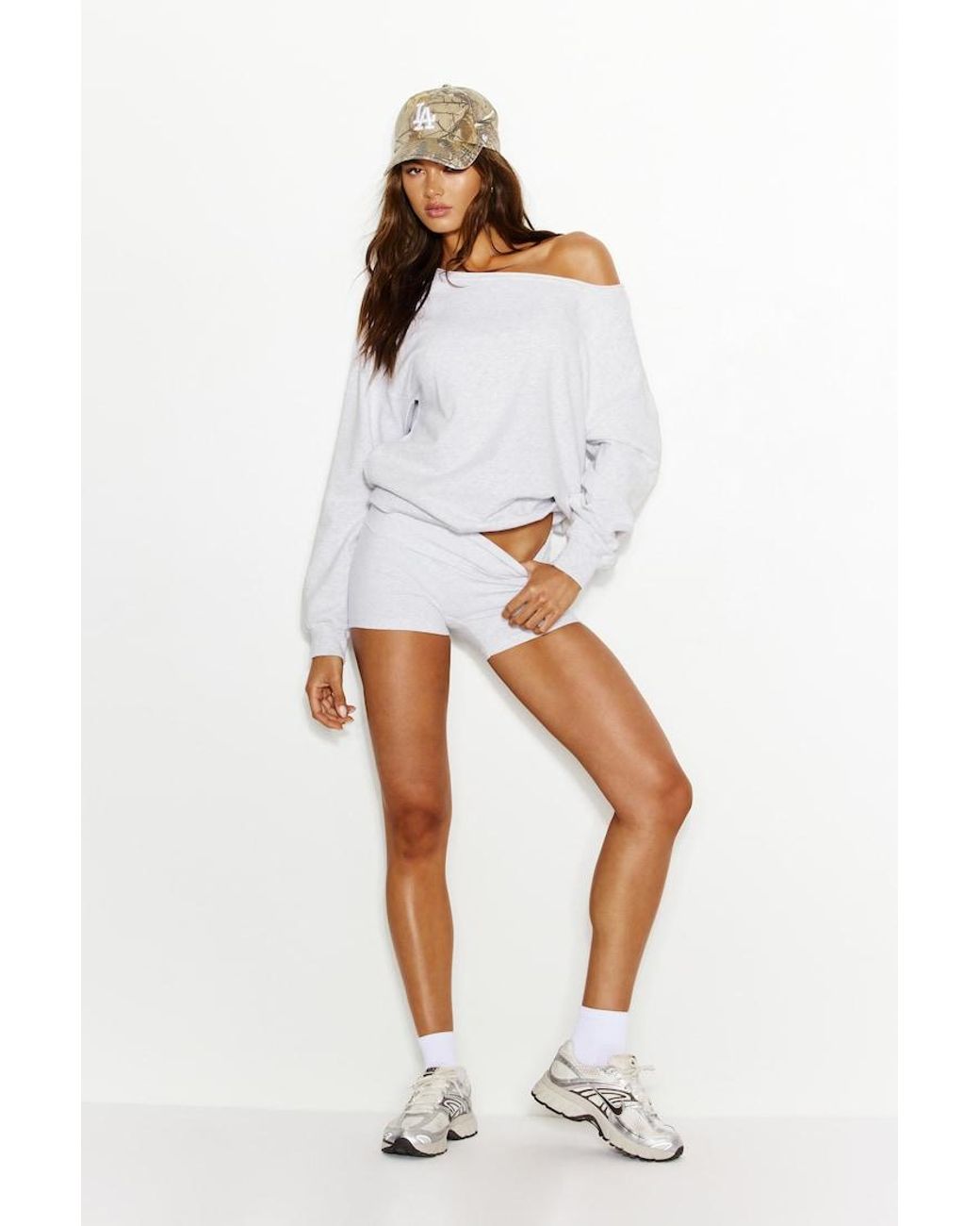 Garage White Softterry Off Shoulder Sweatshirt