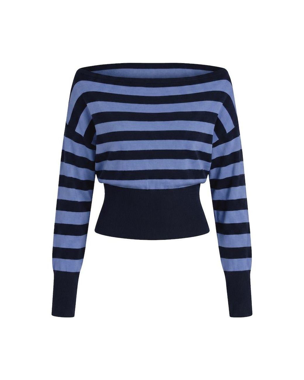 Garage Blue Off Shoulder Reset Long Sleeve Top