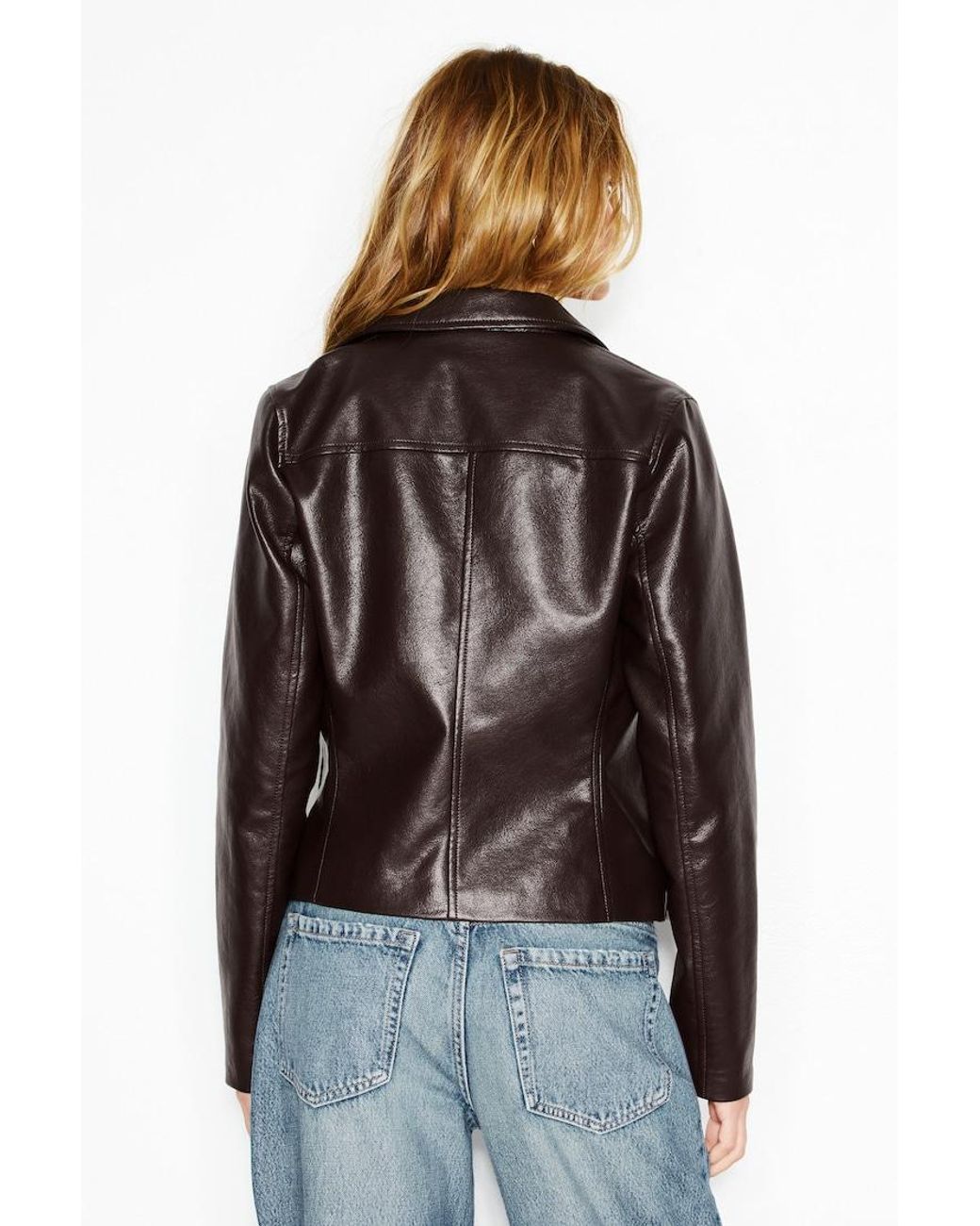 Garage Black Faux-Leather Worker Jacket