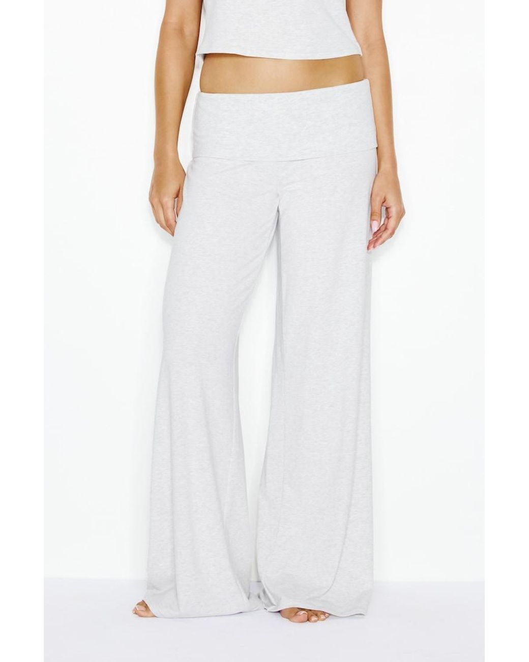 Garage White Modal Foldover Pants