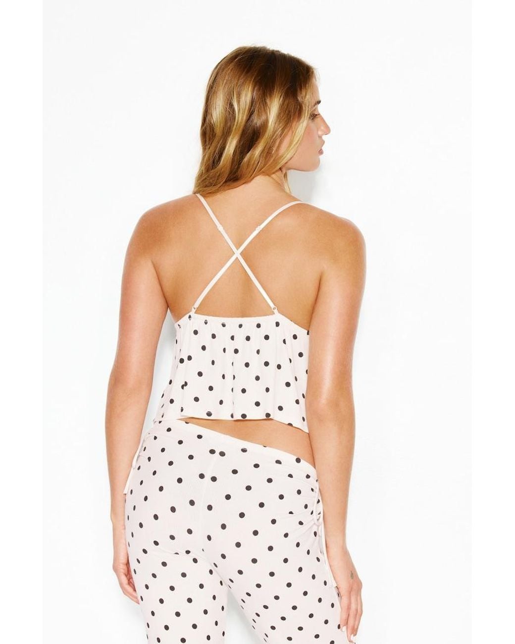 Garage White Supersoft Ribbed Flyaway Cami Top