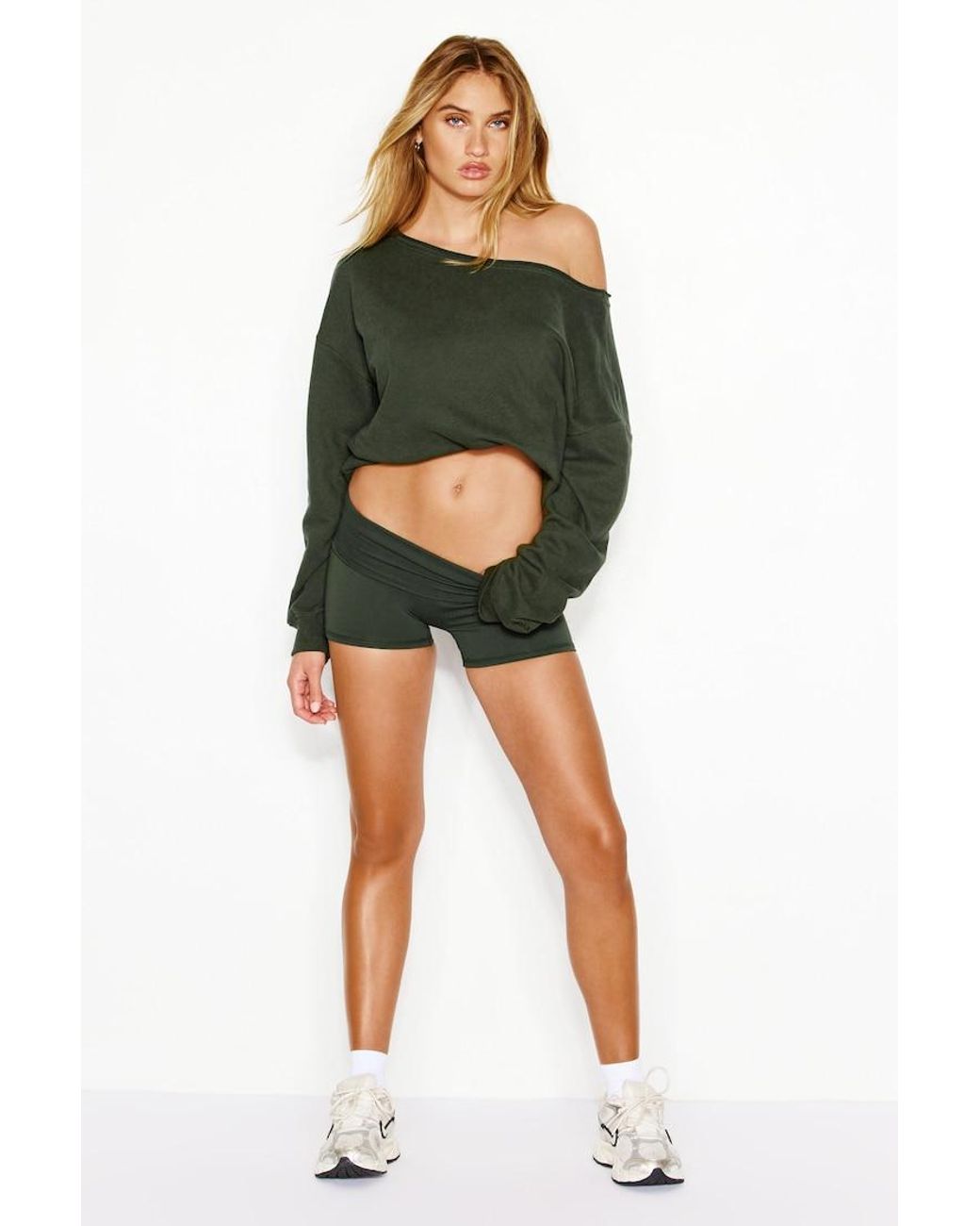 Garage Green Softterry Off Shoulder Sweatshirt