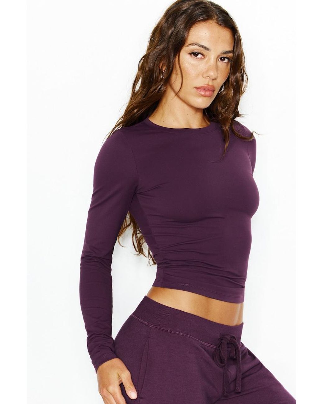 Garage Purple Sleek Crewneck Longsleeve Top