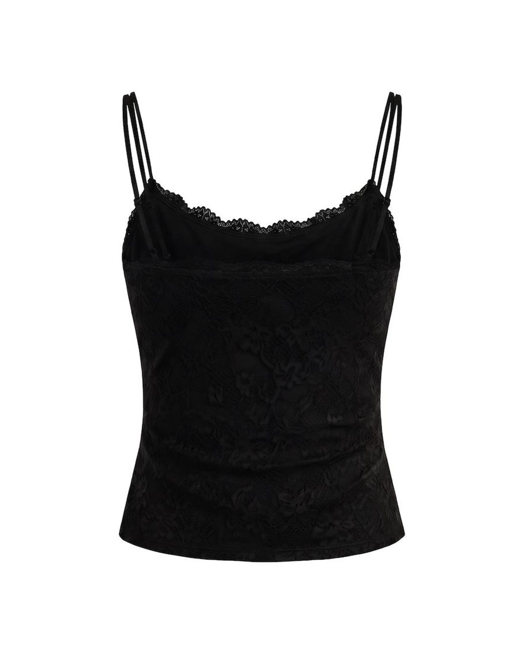 Garage Black Double Layer Lace Cami Top