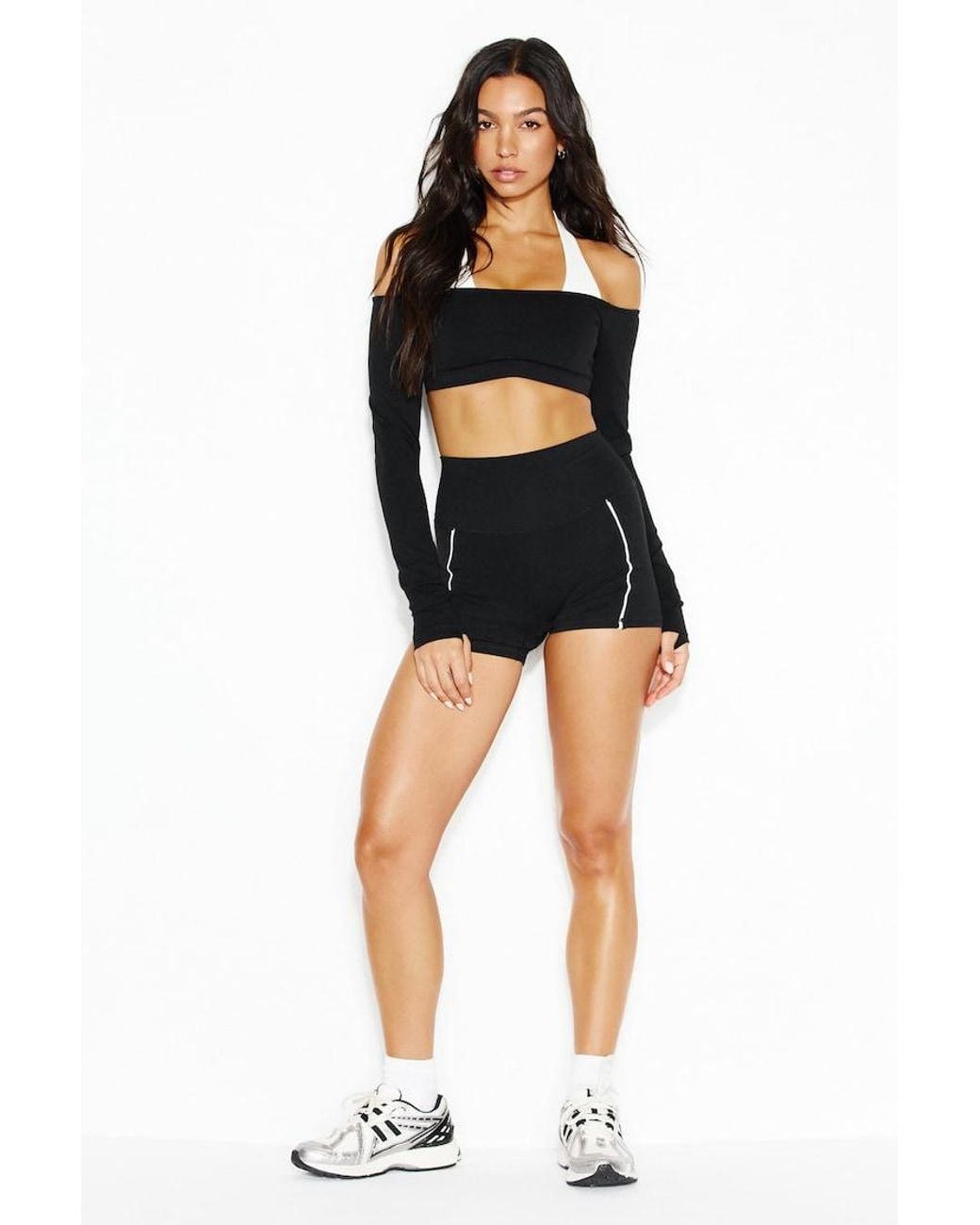 Garage Black Active Double Layer Micro Top