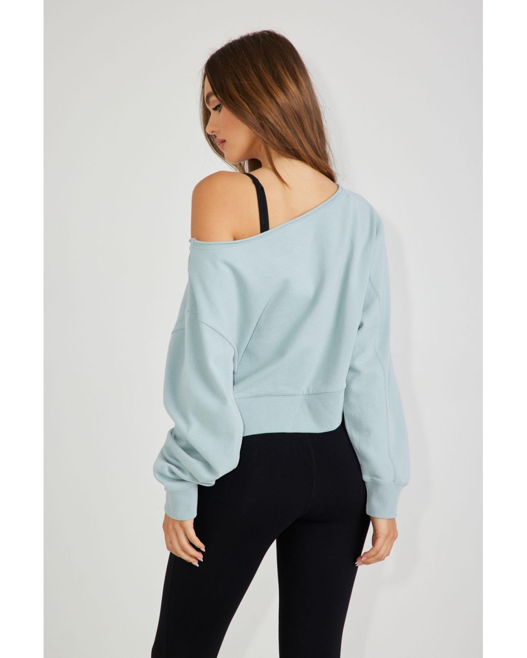 Off shoulder hotsell grey sweatshirt