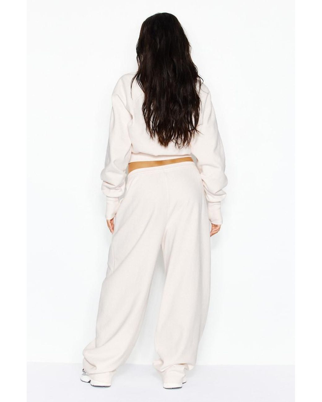 Garage White Ultrafleece Barrel Leg Sweatpants