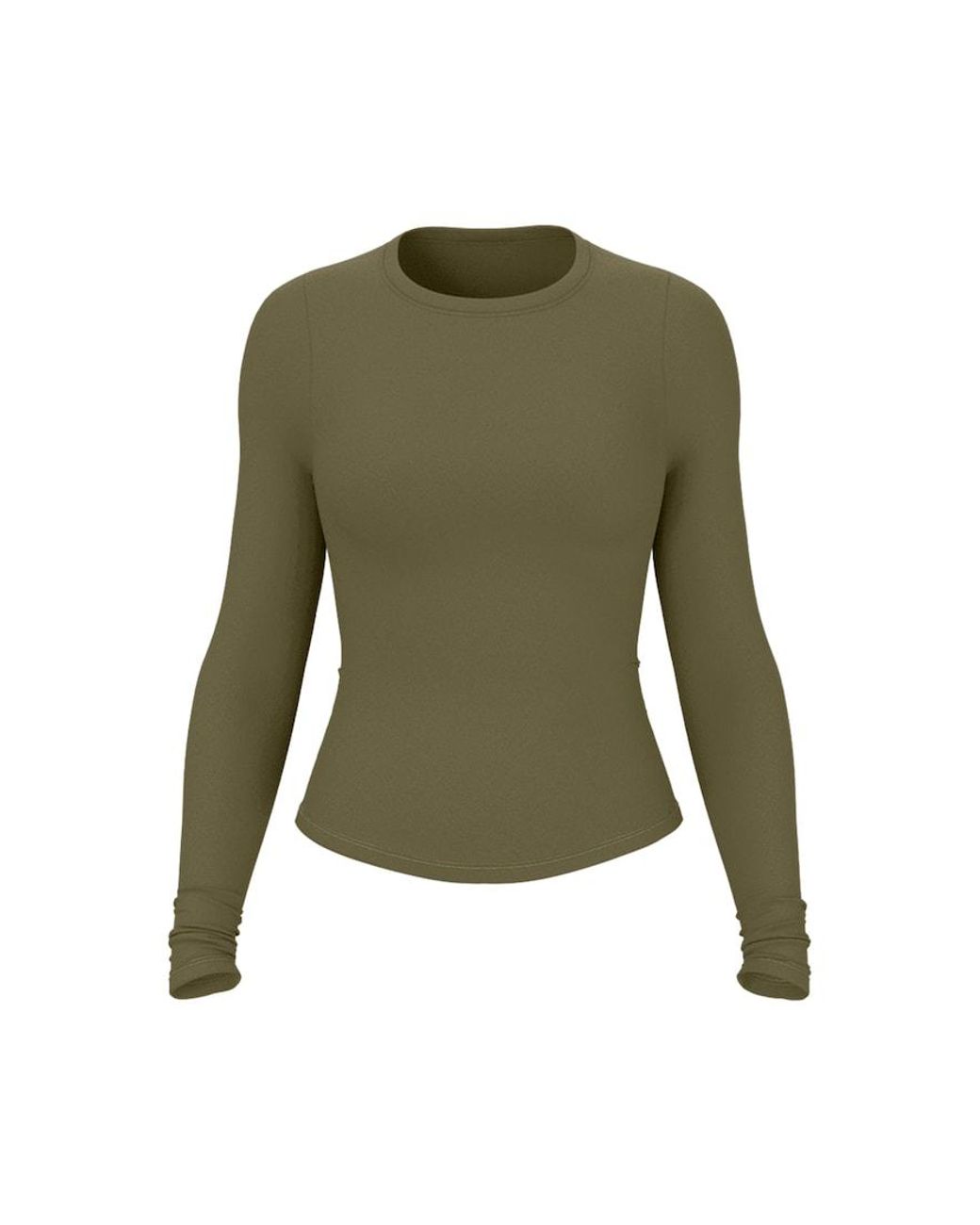 Garage Green Sleek Crewneck Longsleeve Top