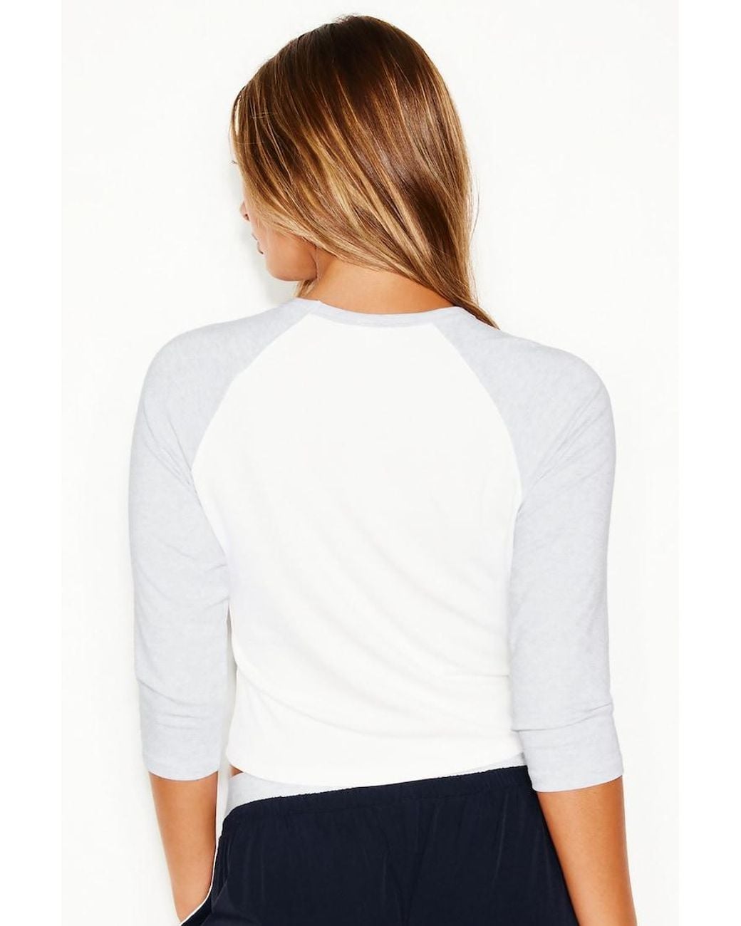 Garage Blue Raglan Baseball 3/4 Sleeve Top